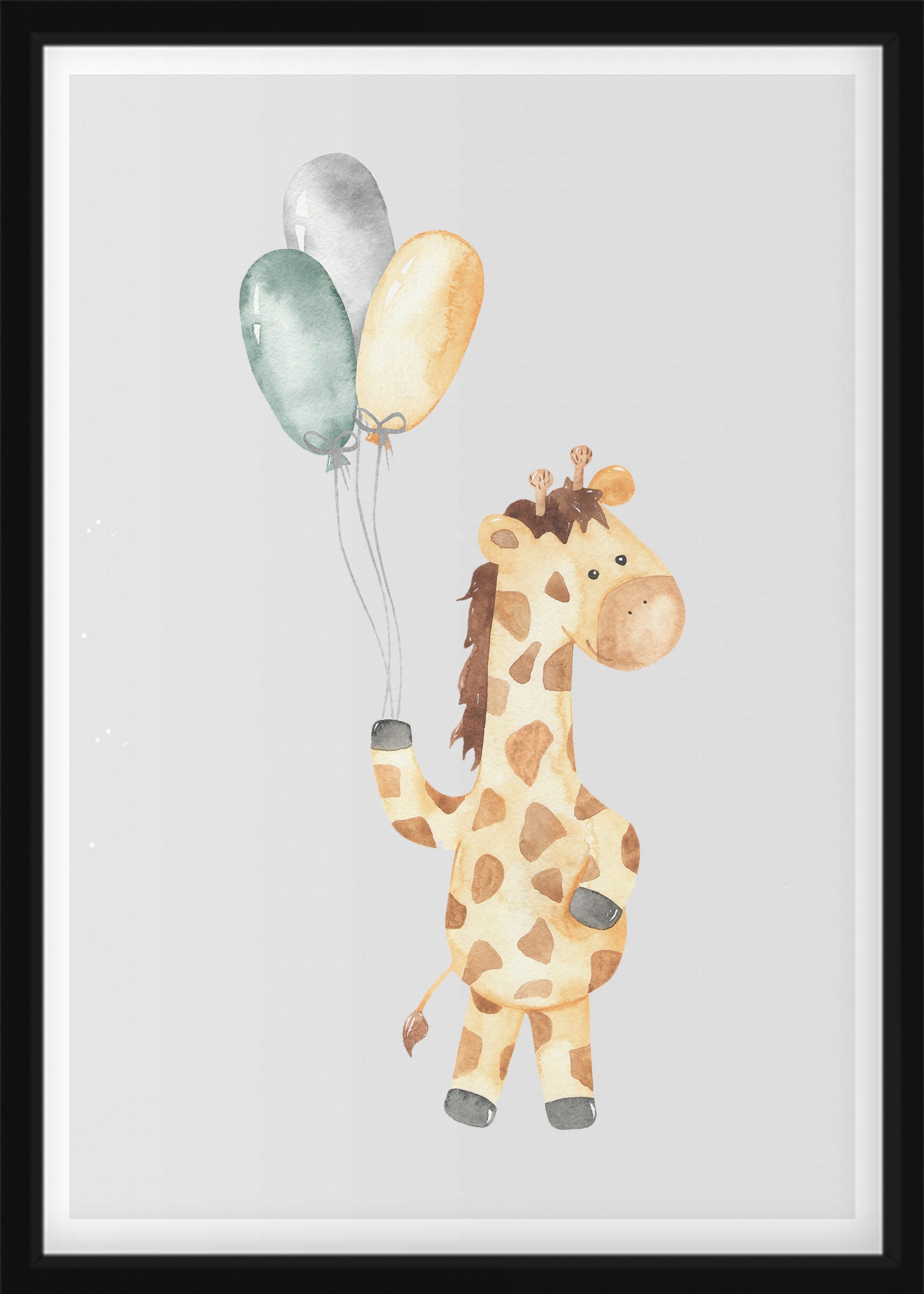 AFFICHE - Giraf met ballonnen