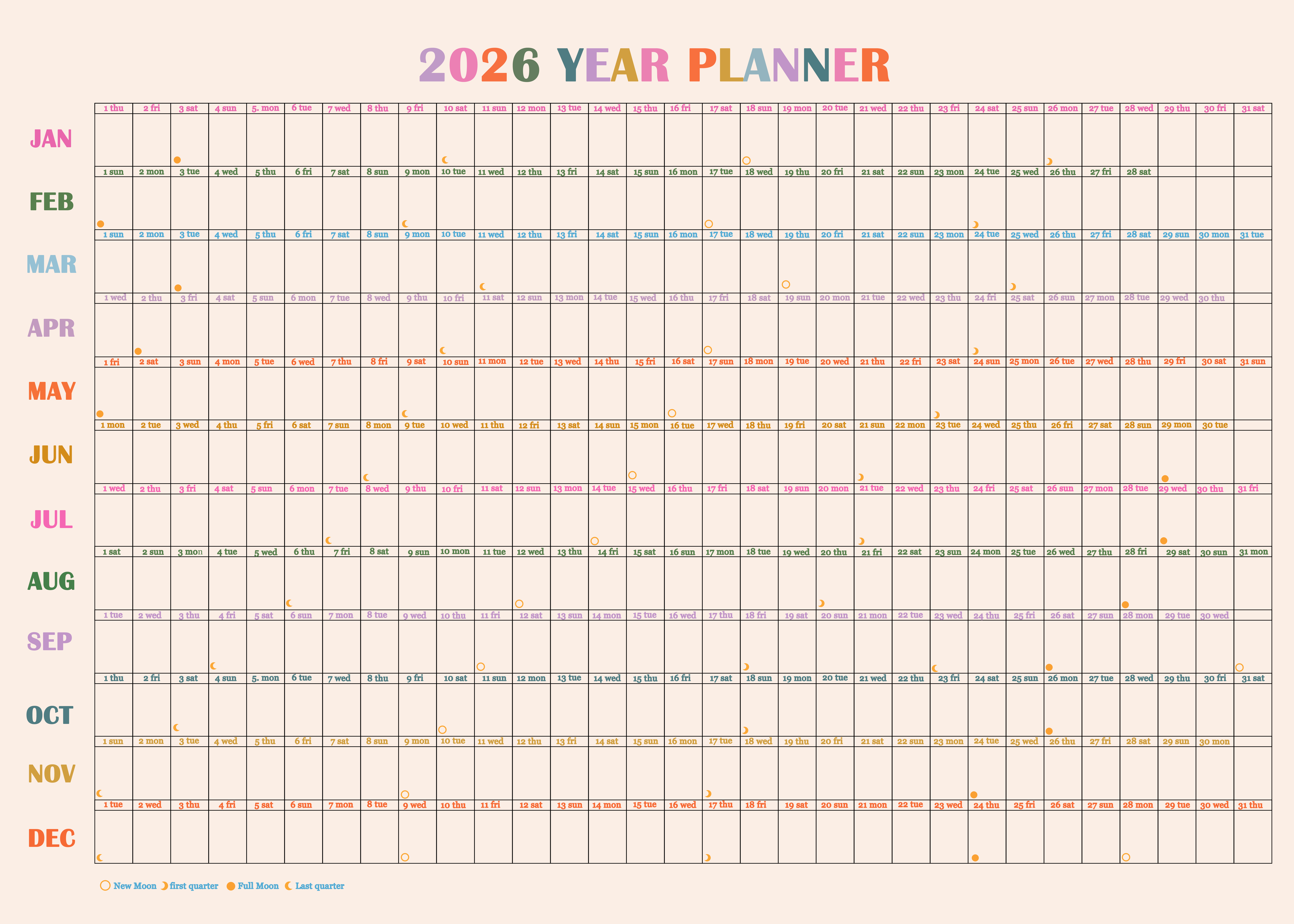 Poster - 2026 Jaarplanner