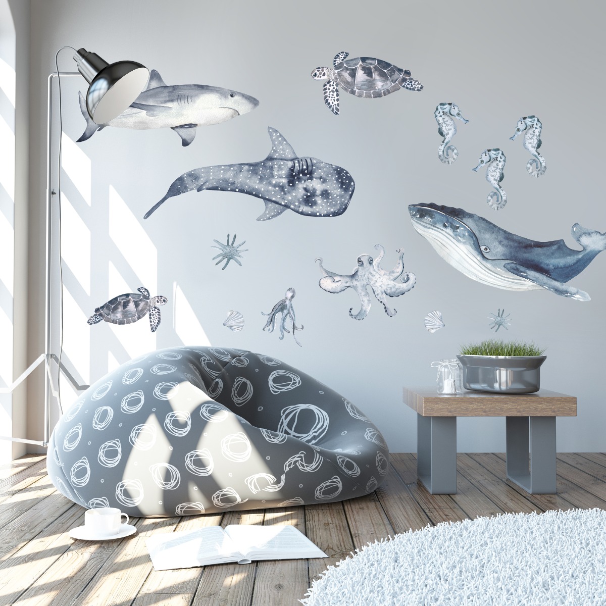 Muursticker - Happy Ocean Wonderland Set