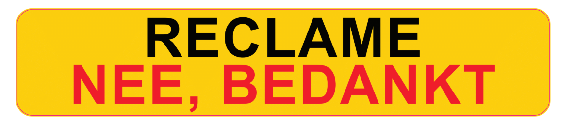 Sticker - Geen reclame dank
