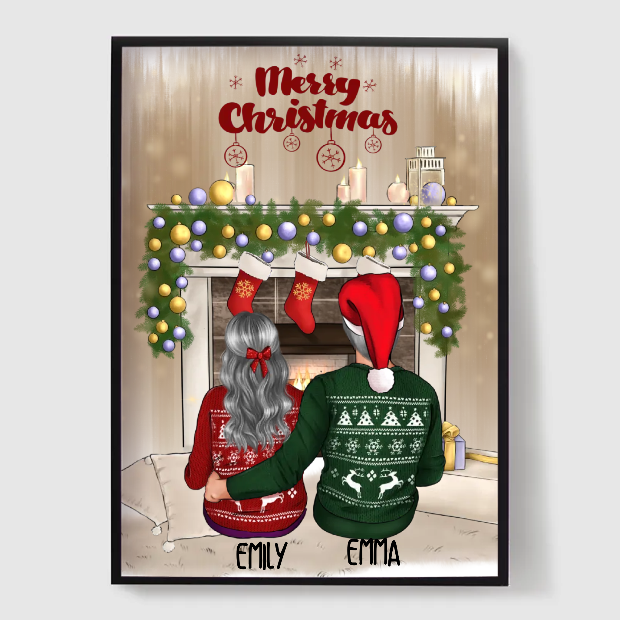 Gepersonaliseerde Poster - Kerstpaar
