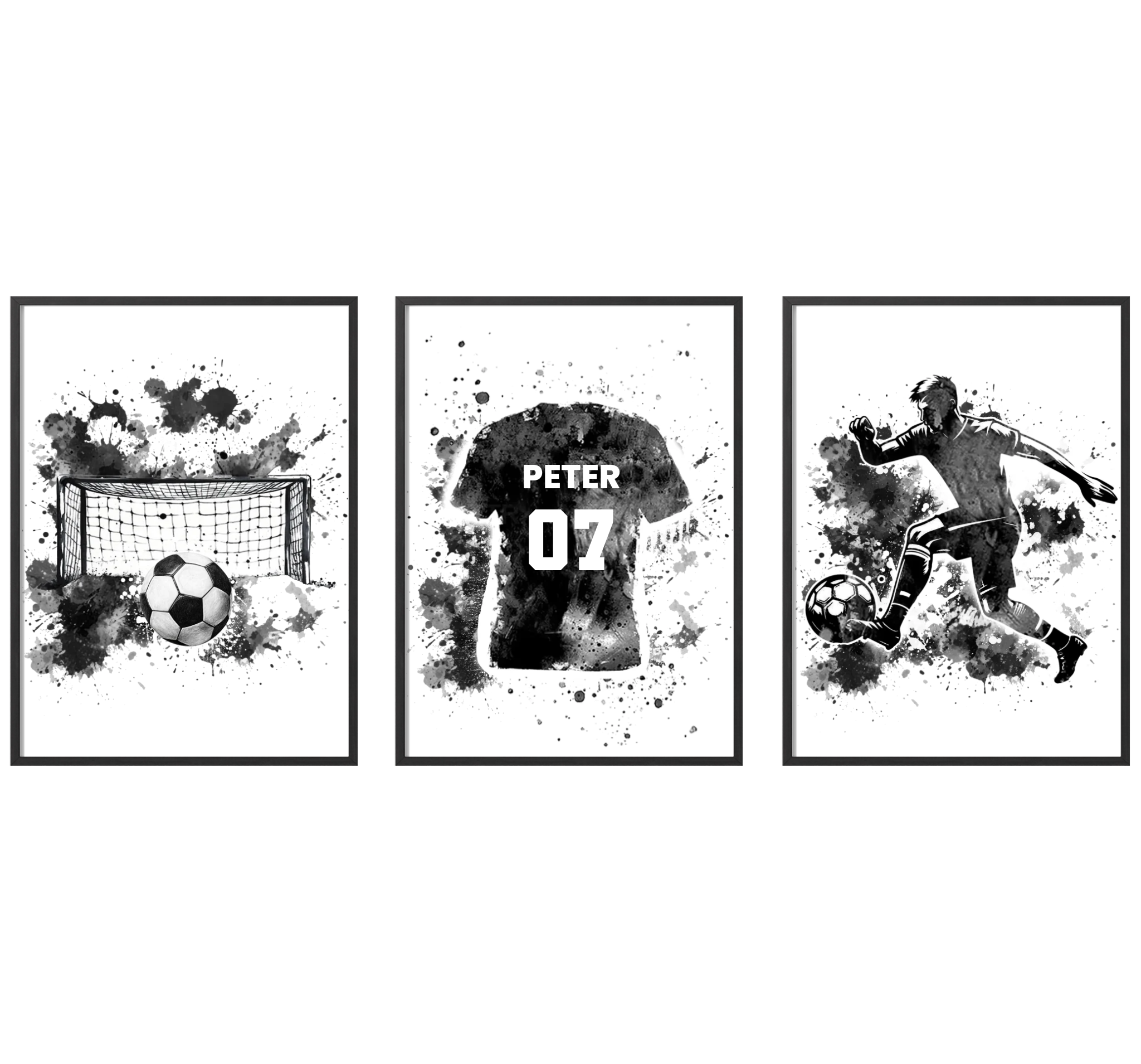 Gepersonaliseerde Poster - Voetbalkamer / Set van 3