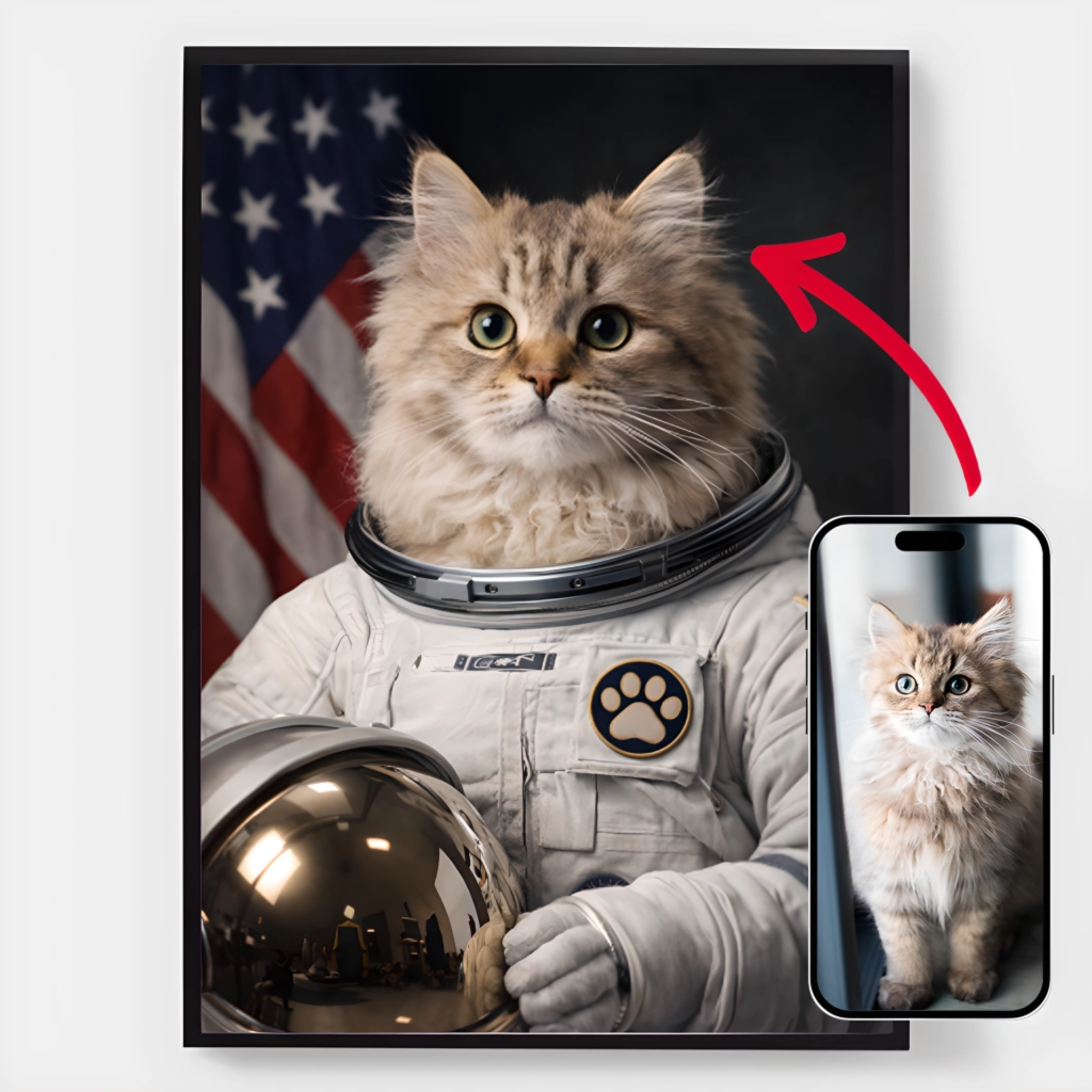 Gepersonaliseerde Poster - De Huisdier Astronaut - AI Poster