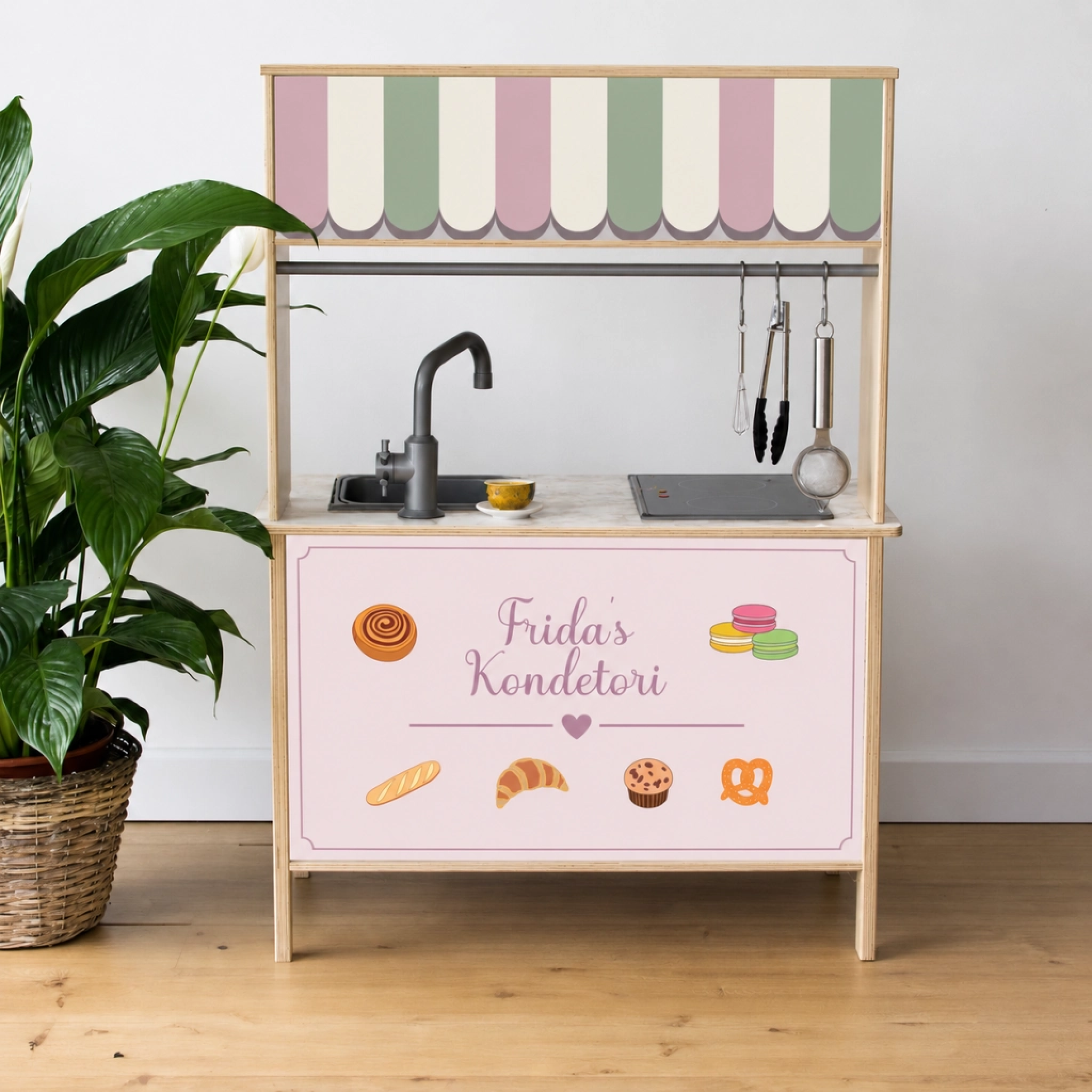 Zelfklevende stickers voor Ikea Duktig – persoonlijke stickers voor speelkeukens – Café