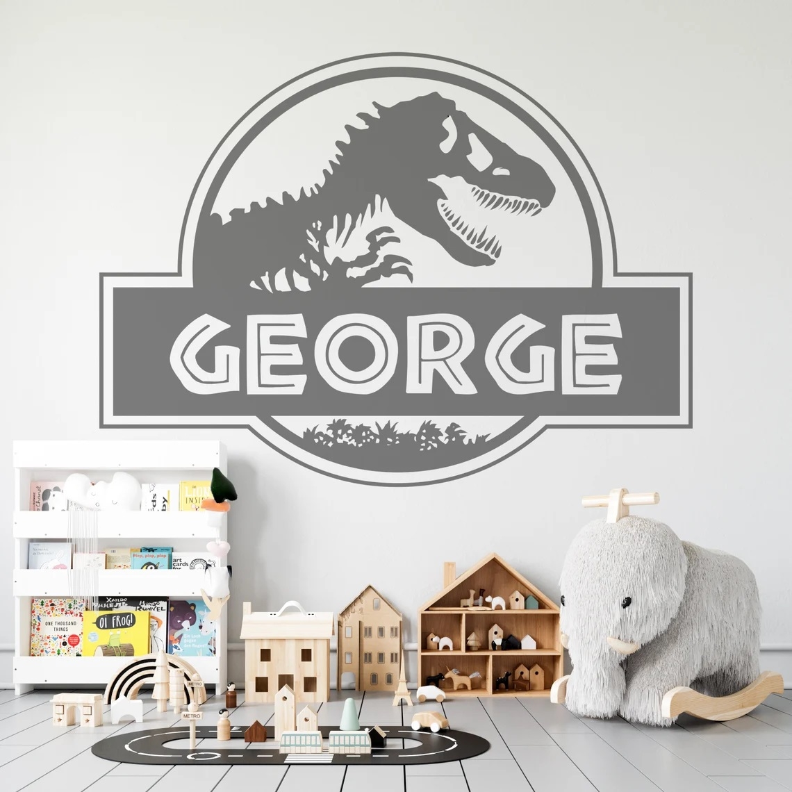 Muurstickers - Jurassic Park dinosaurus / gepersonaliseerd / Transparant