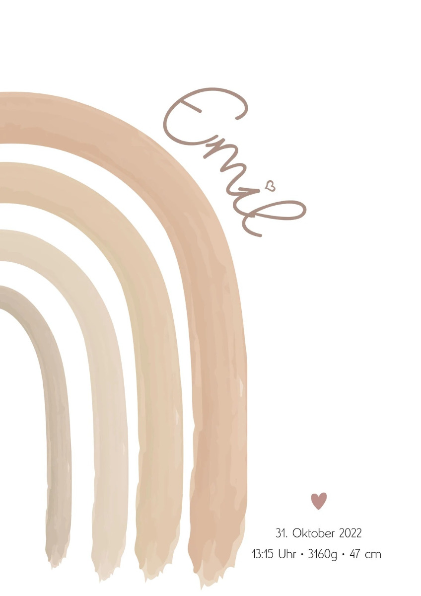 Poster - Regenboog gepersonaliseerd Geboorte Boho