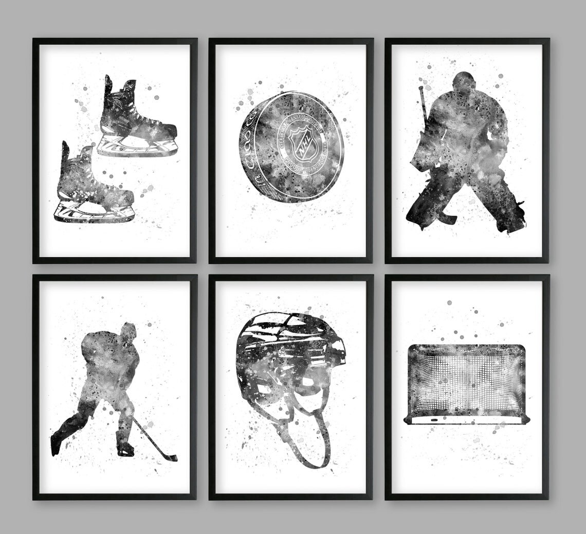 Affiches - Hockeyhelm en Schaatsen / Set van 6