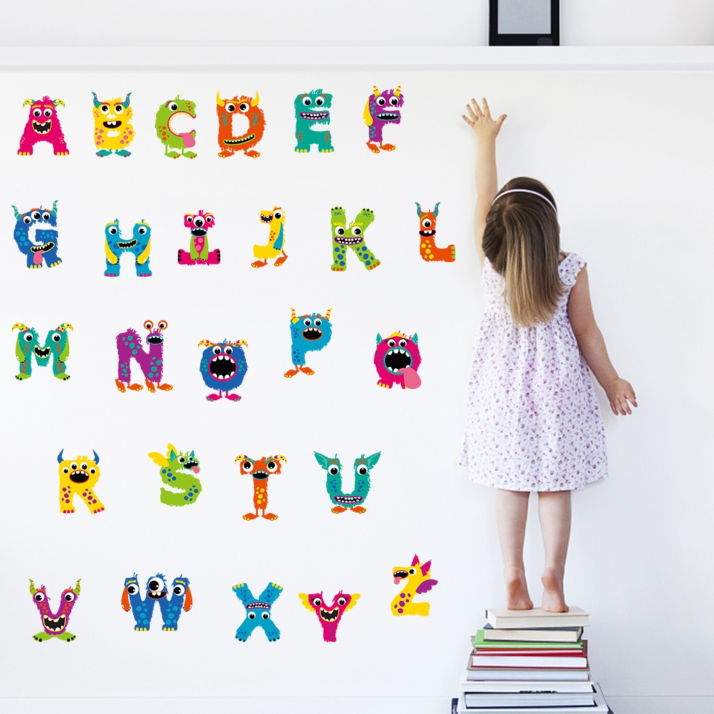 Muursticker - Mini Monsters / Alfabet ABC