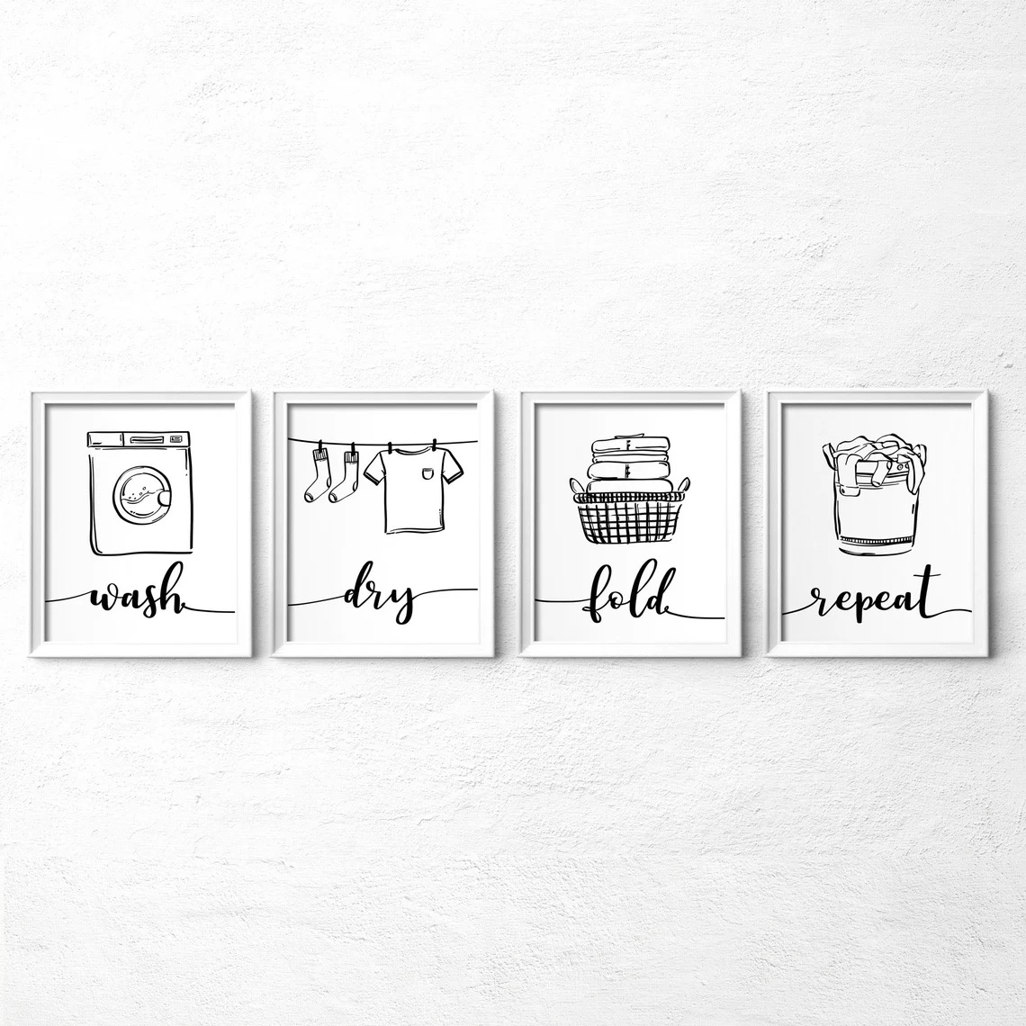 Affiche - Wasruimte / Set van 4