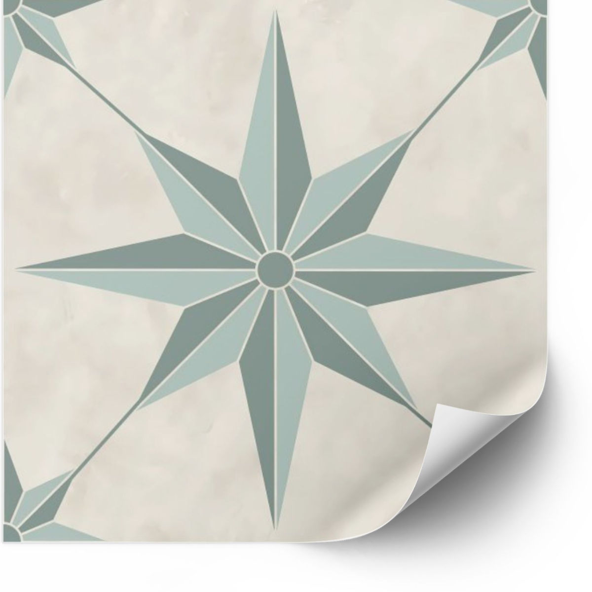 Tegels Sticker - Sticker met stertegels / Salie Groen / 24 stuks