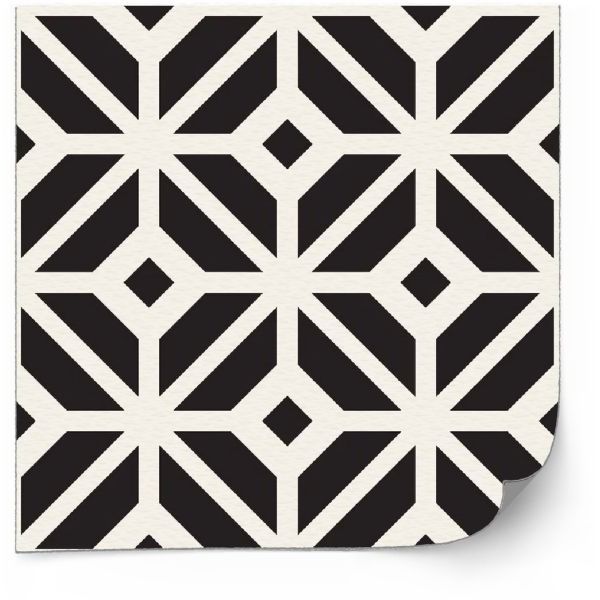 Tegels Sticker - Zwart-witte geometrische tegelstickers / 24 stuks