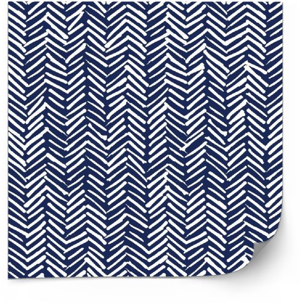 Tegels Sticker - Visgraat Decals / Marine en wit / 24 stuks