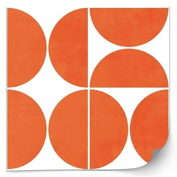 Tegels Sticker - Oranje Cirkelpatroon / 24 stuks