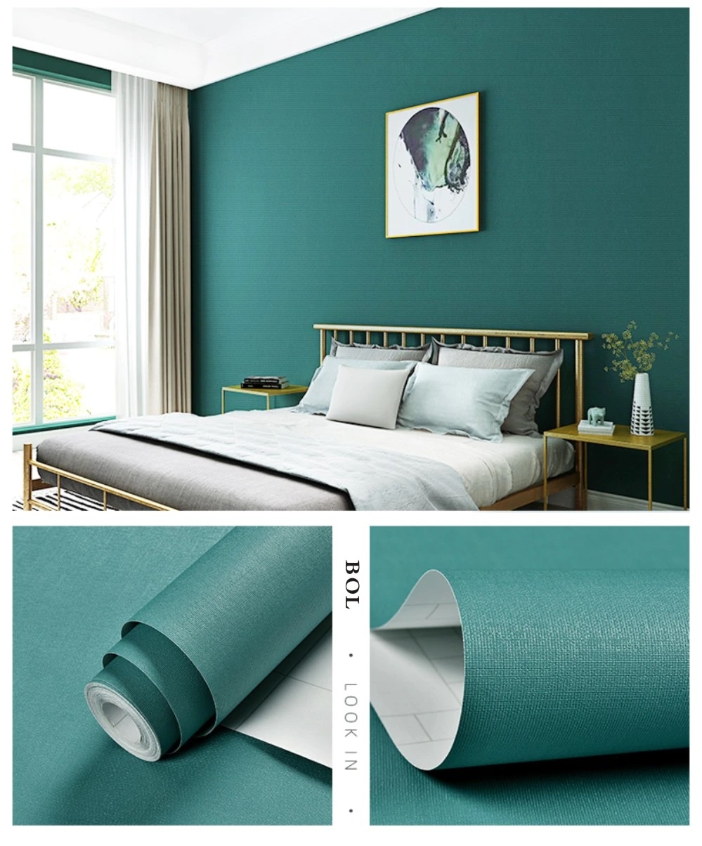 Behang - Effen kleur / Noords groen