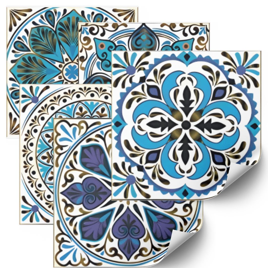 Tegels Sticker - Bleek Blauw / 24 stuks