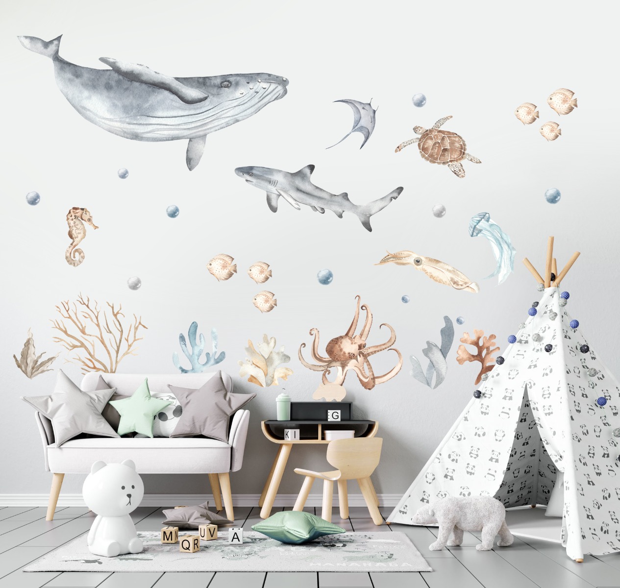 Muursticker - Oceaan Dieren