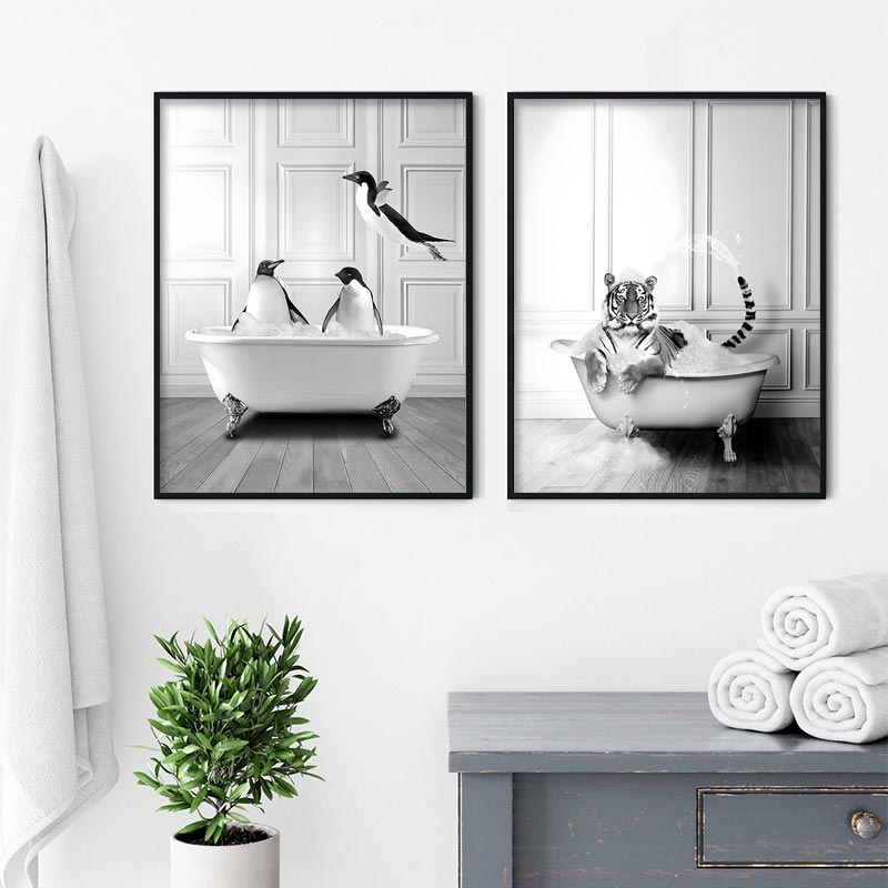 Affiches - PinguΓ―ns en tijgers / Set van 2