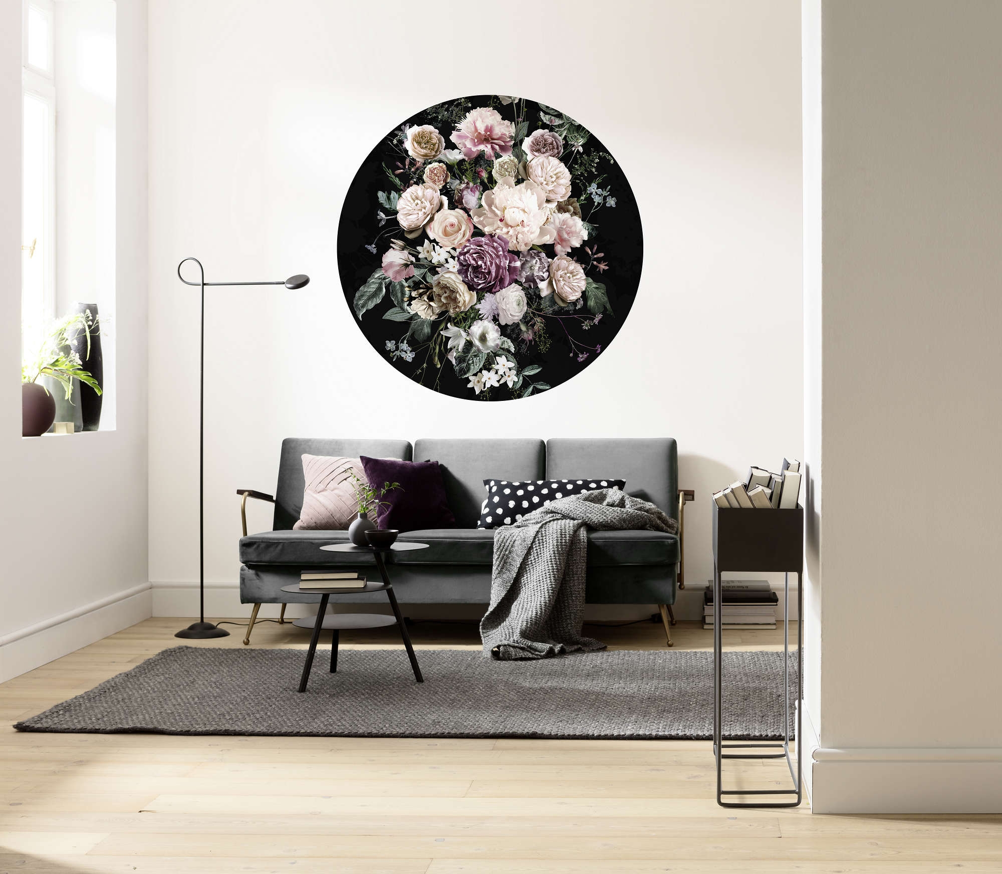Muursticker / Betoverde Bloemen / Rond