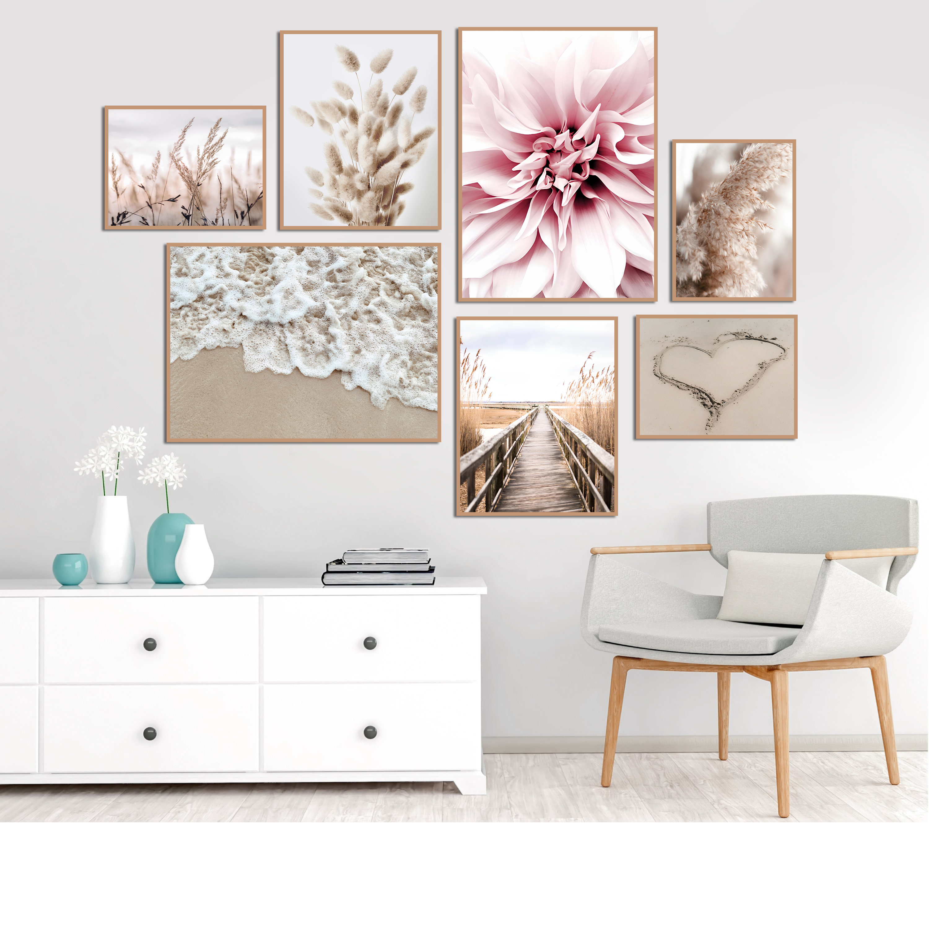 Posters - Kust en bloemen / Set van 7