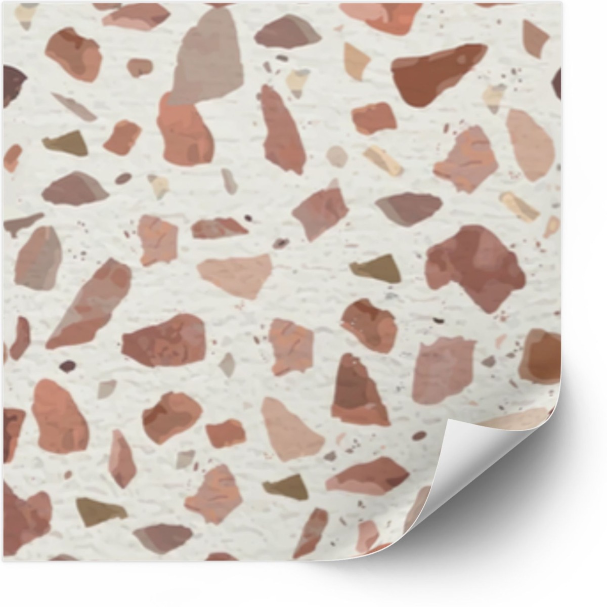 Tegels Sticker - Terrazzo-stickers / Bruin / 24 stuks