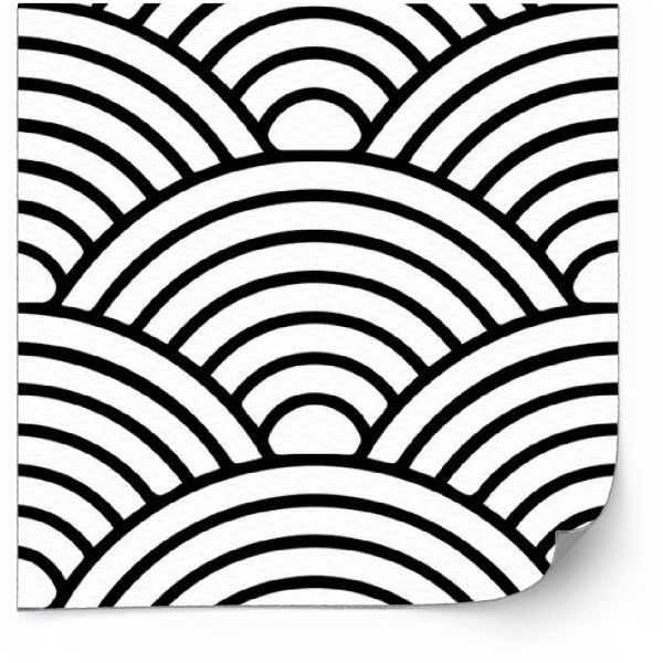 Tegels Sticker - Japans golven naadloos patroon / 24 stuks
