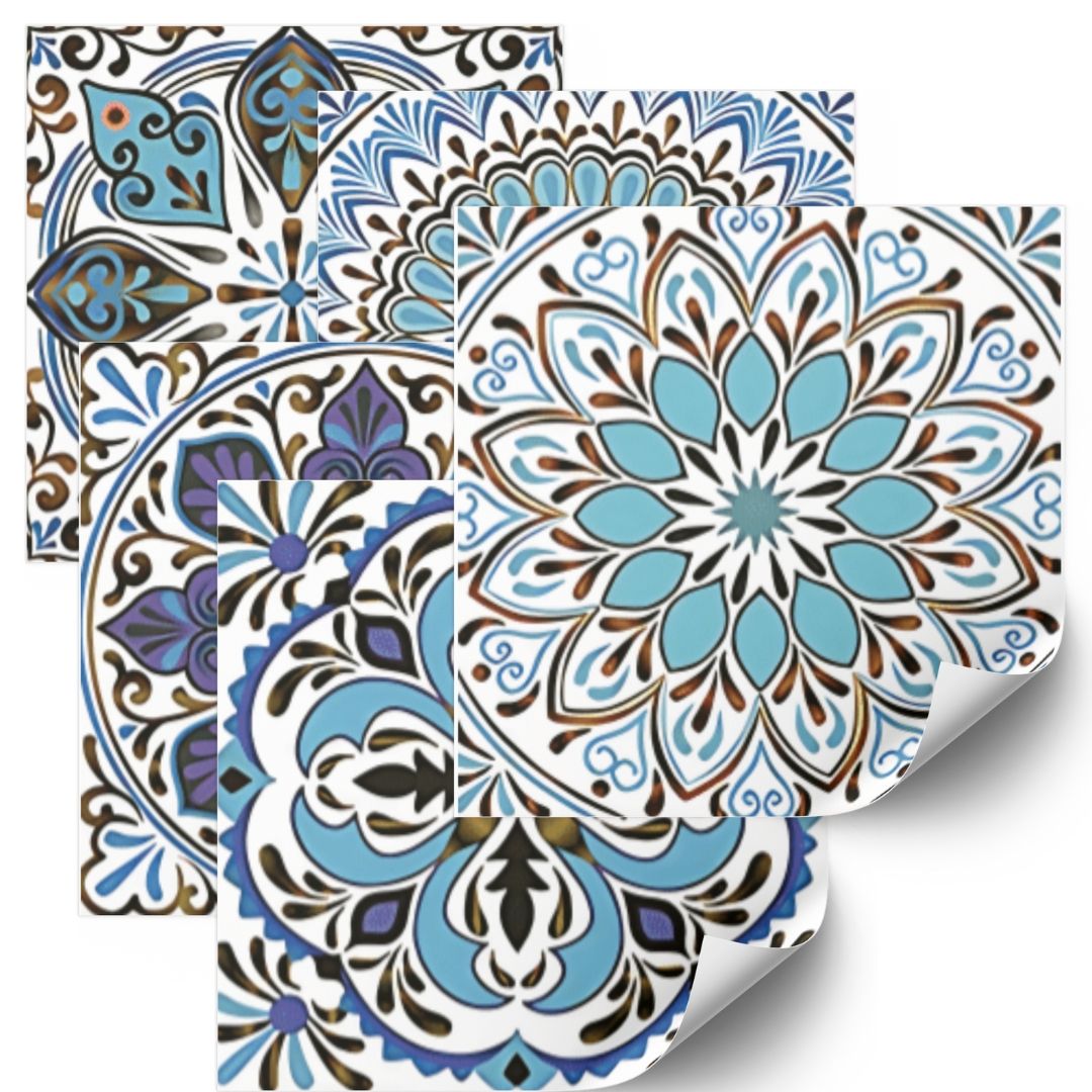 Tegels Sticker - Bleek Blauw / 24 stuks / 02
