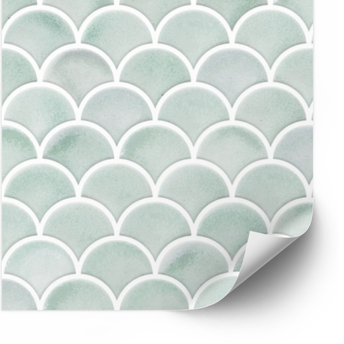 Tegels Sticker - Moderne Aqua Sint-jakobsschelp / 24 stuks