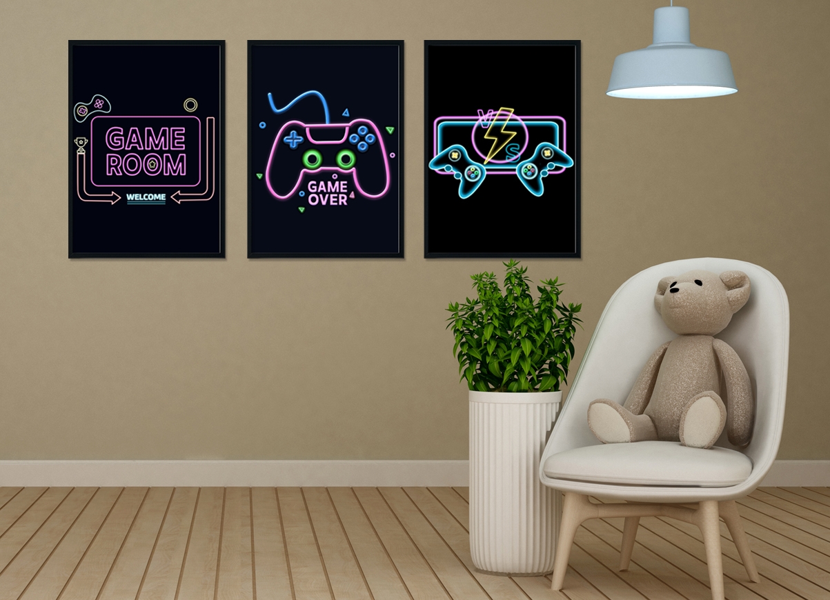 Posters - GAME ROOM / Neon / Set van 3