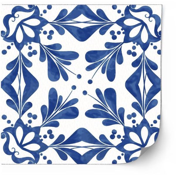 Tegels Sticker - Blauw Patroon / 02 / 24 stuks