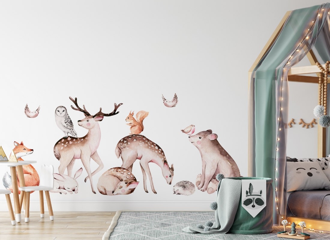 Muursticker - Boslanddieren