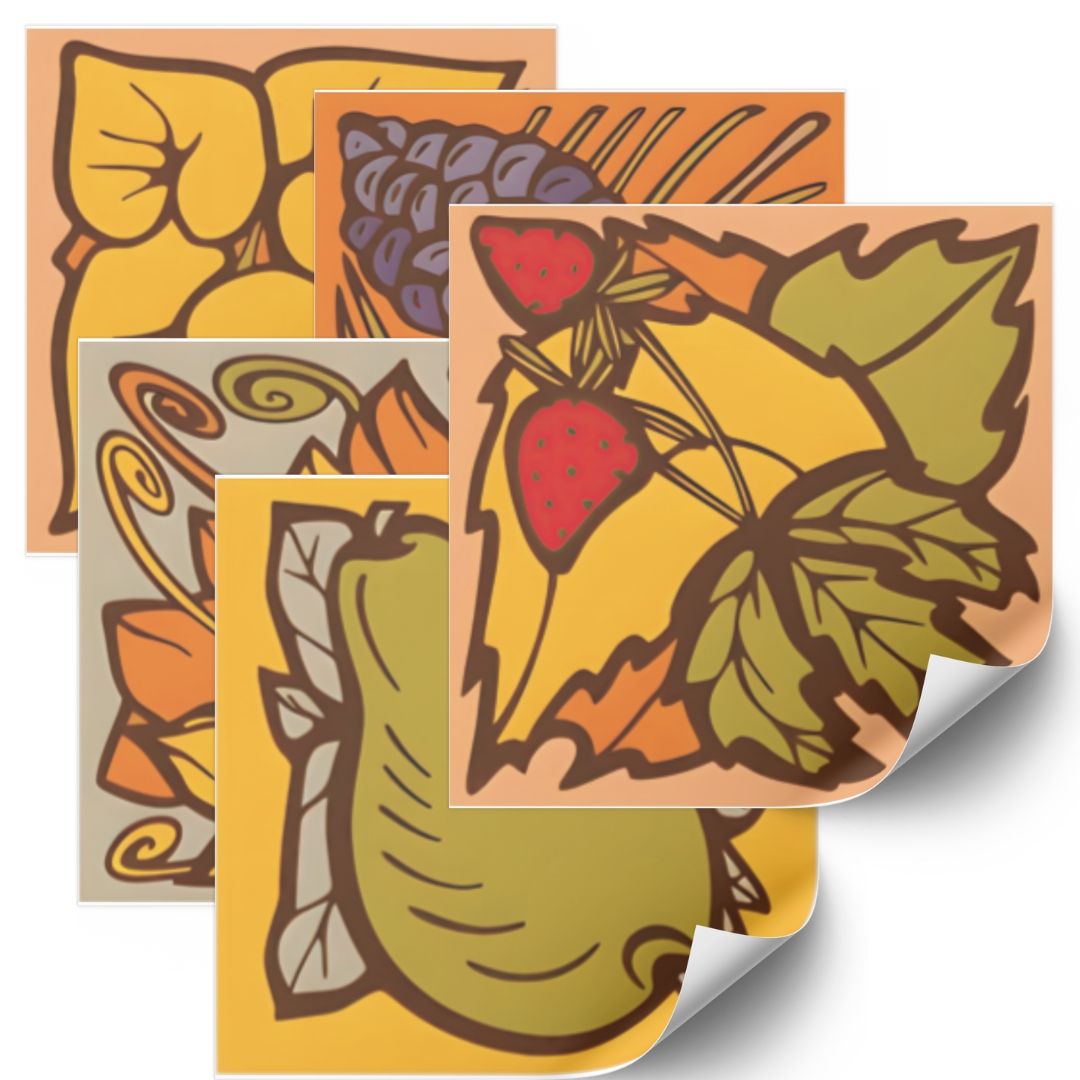 Tegels Sticker - Herfst oranje / 24 stuks