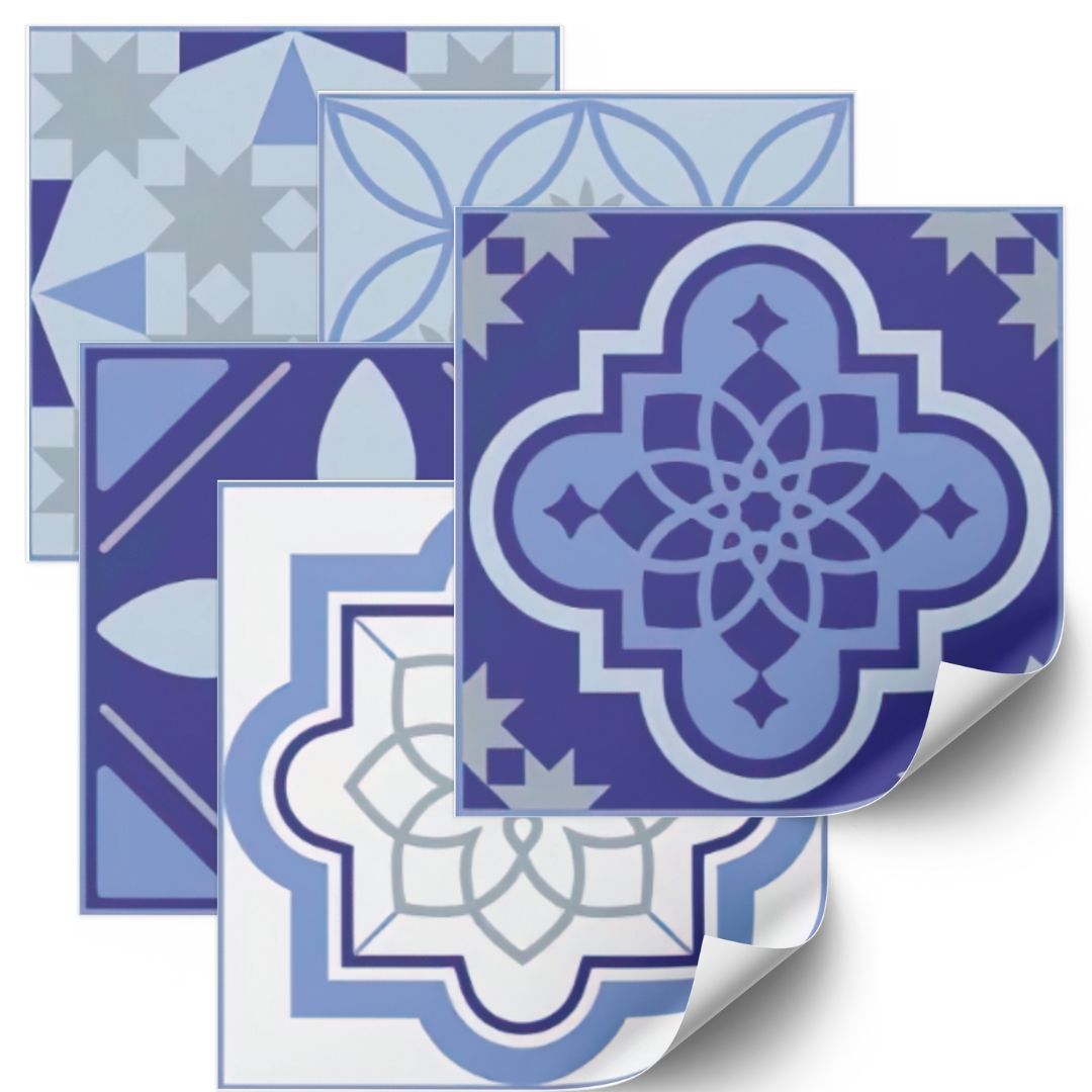 Tegels Sticker - Klassiek Blauw / 24 stuks
