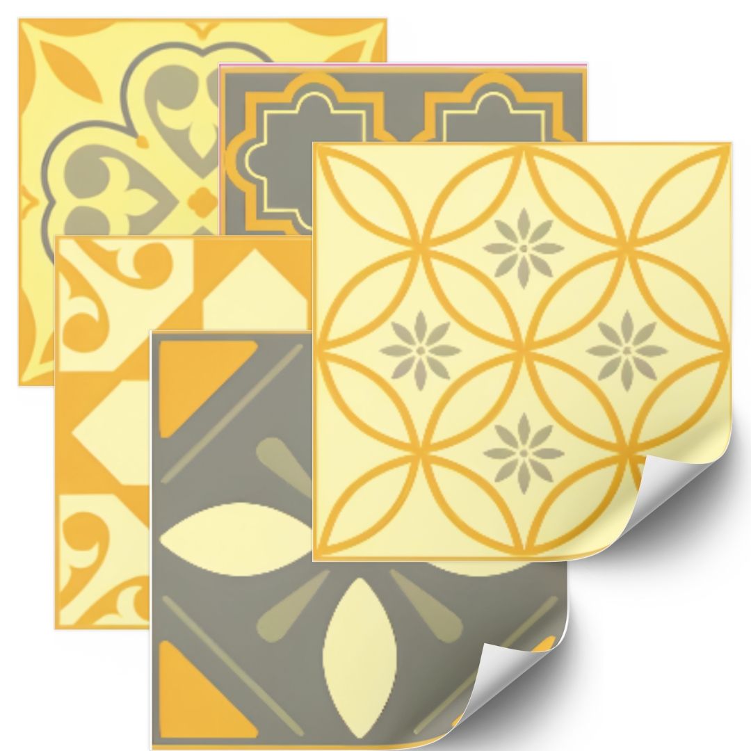 Tegels Sticker - Klassiek Geel / 24 stuks