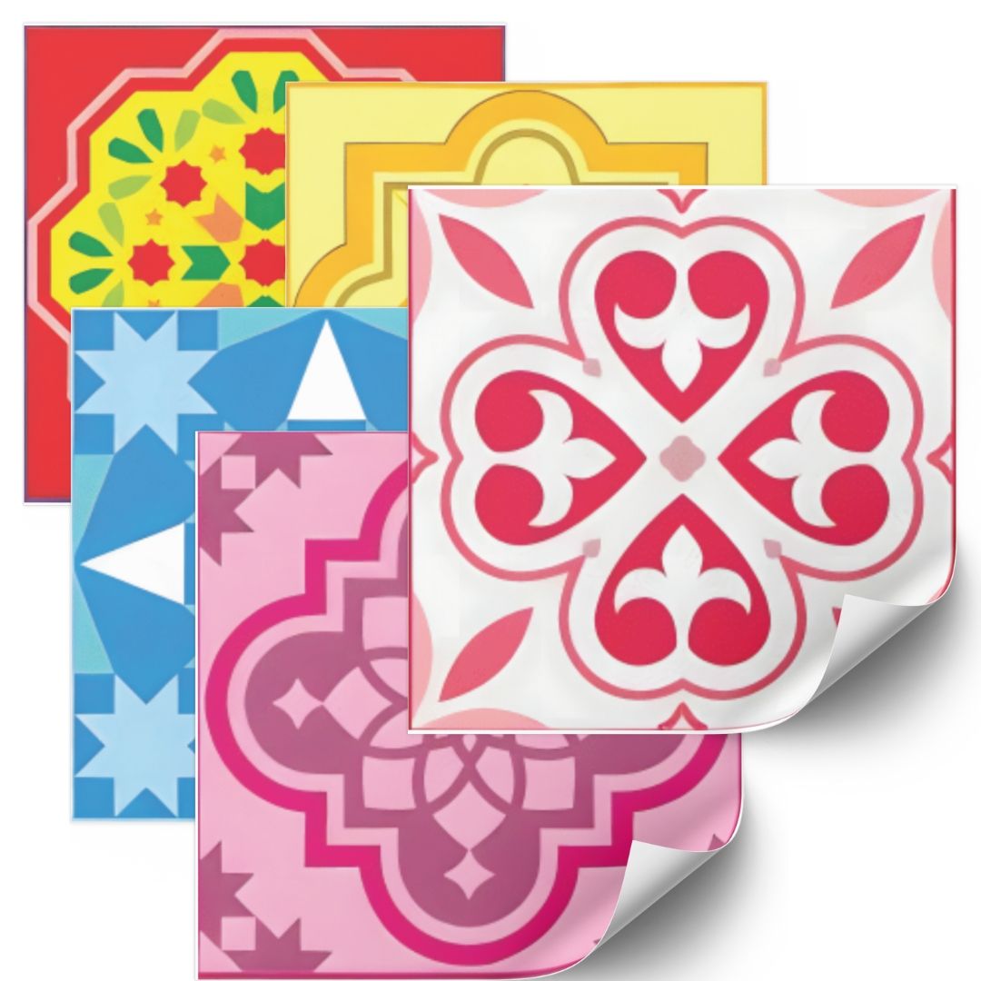 Tegels Sticker - Klassiek Veelkleurig / 24 stuks