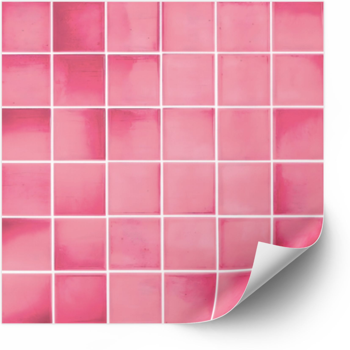 Tegels Sticker - Roze / 24 stuks