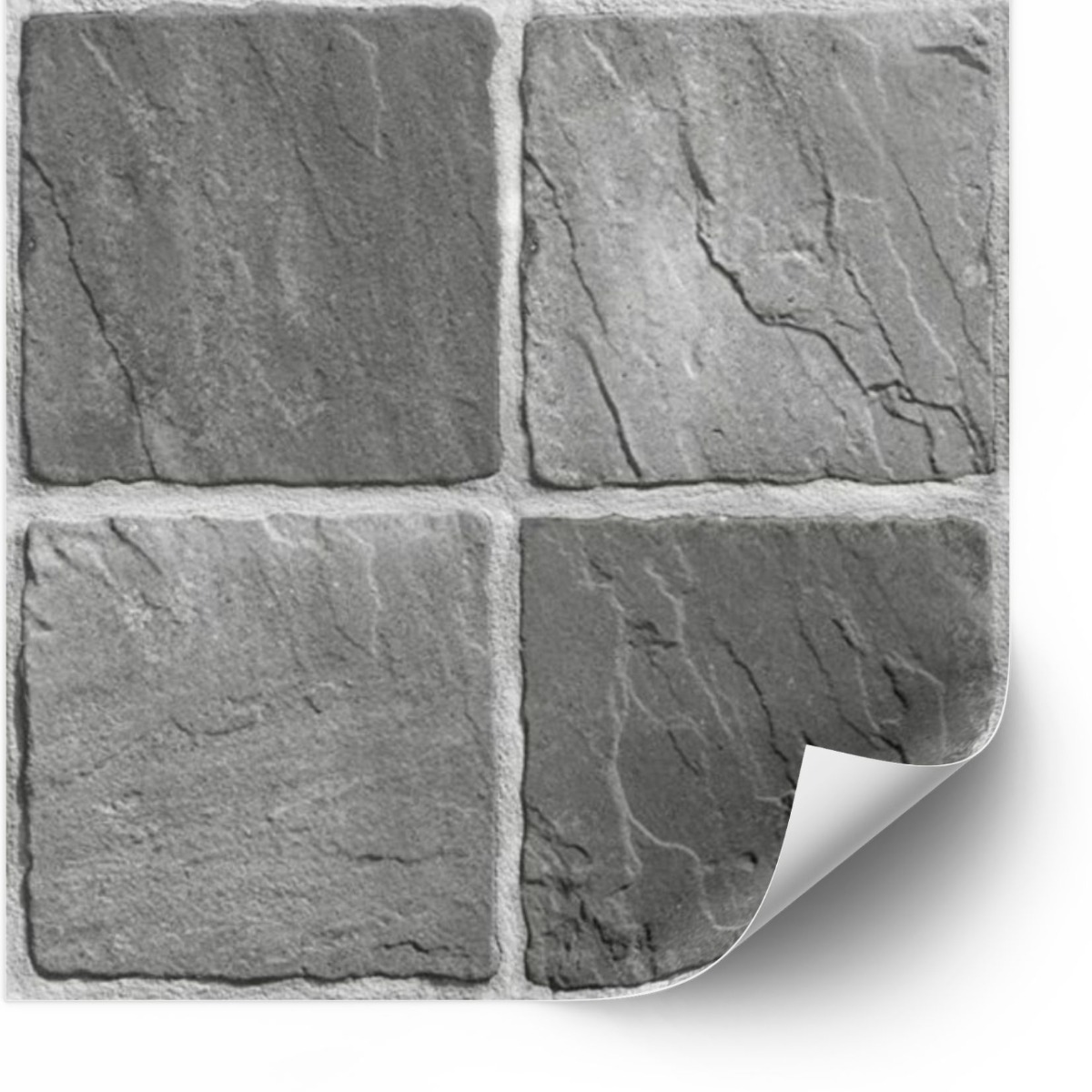 Tegels Sticker - Natuursteen Grijs / 24 stuks