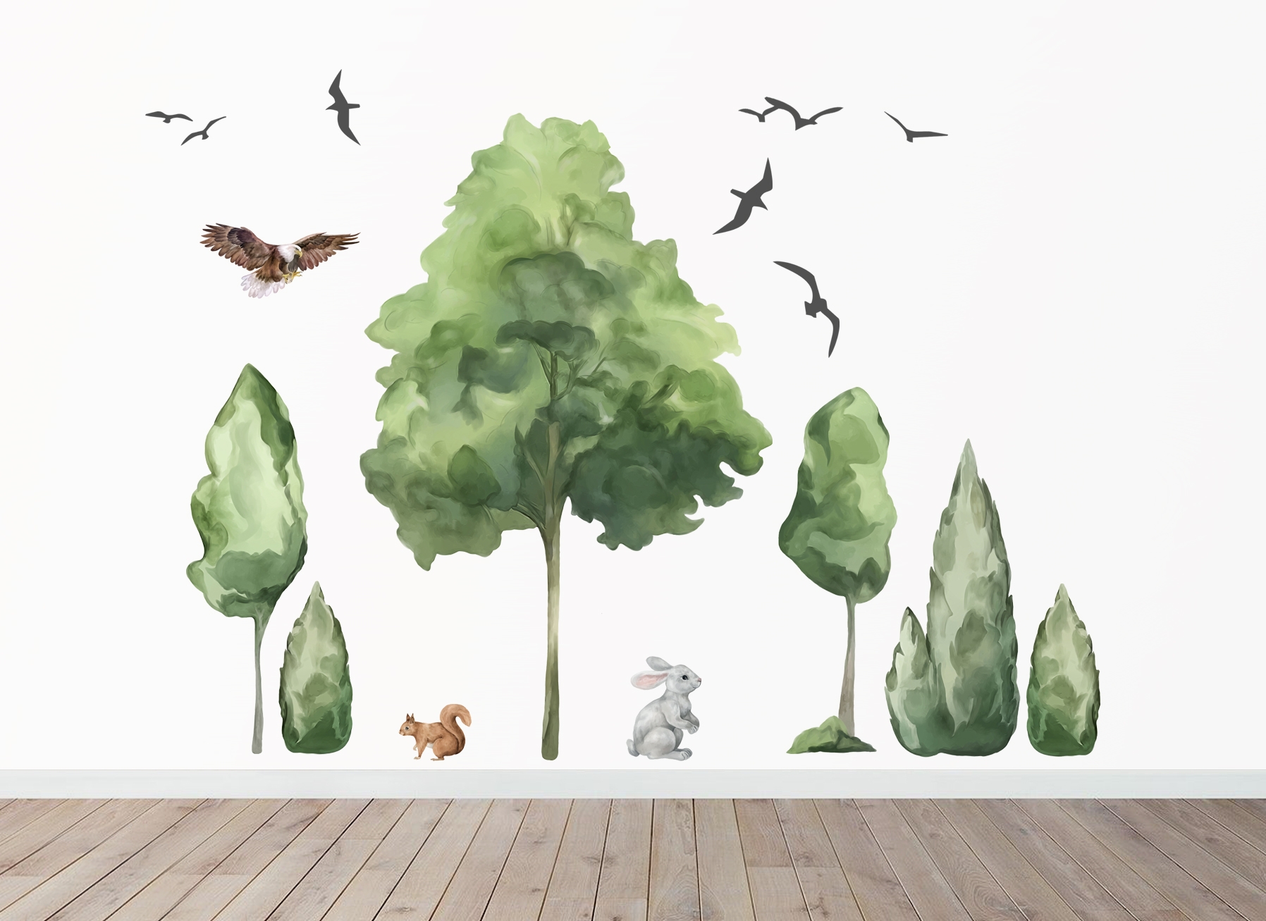 Muursticker - Vogels en Bomen