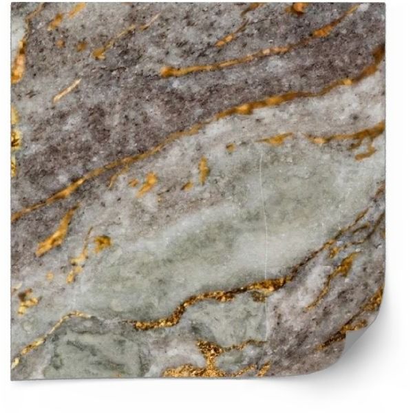 Tegels Sticker - Grijs En Goud Marmer / 24 stuks