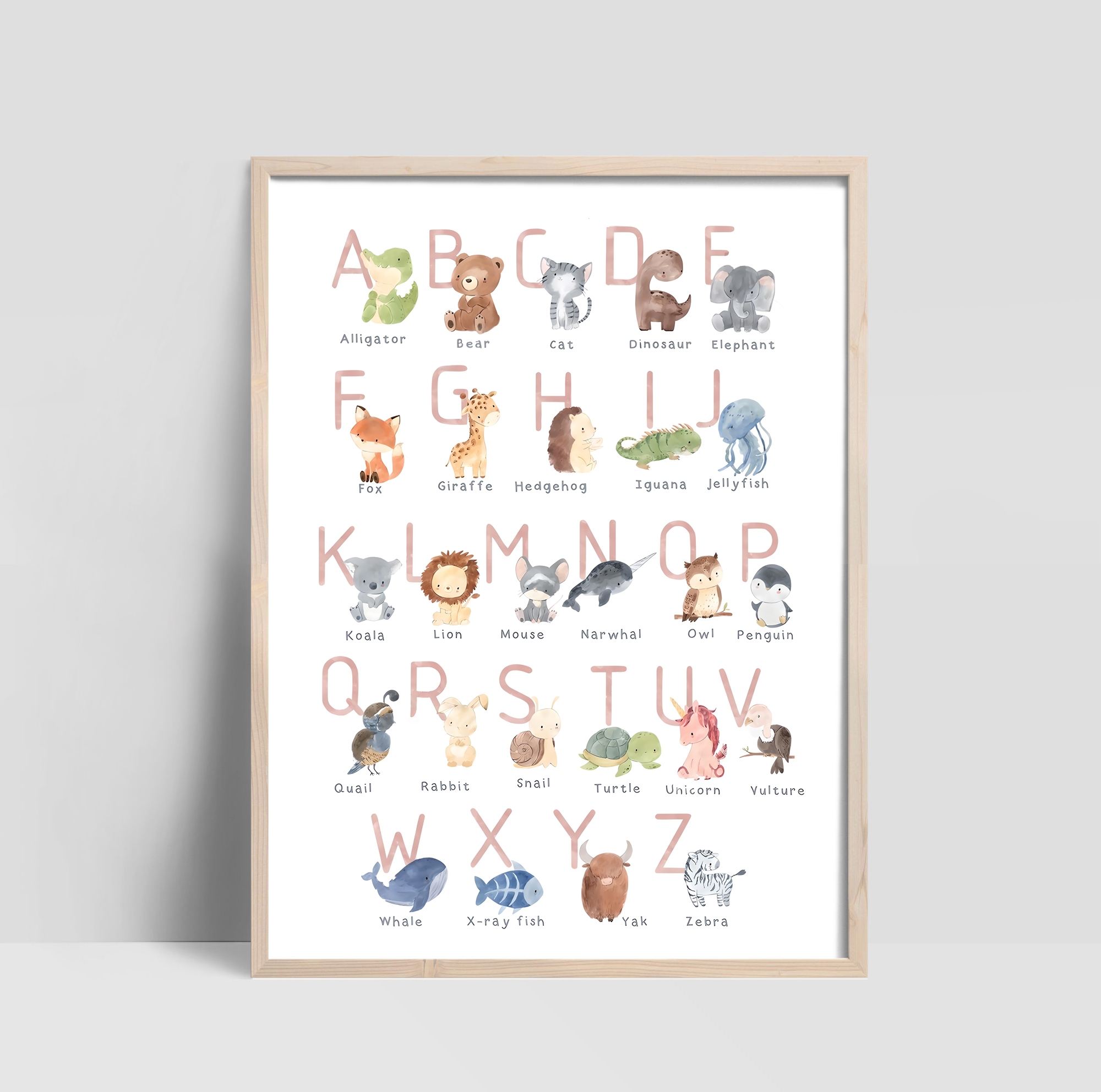 Poster - Alfabetten met Dierenafbeeldingen