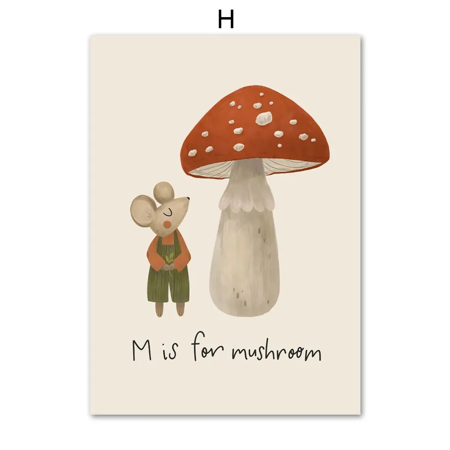 Poster - M is for mushroom