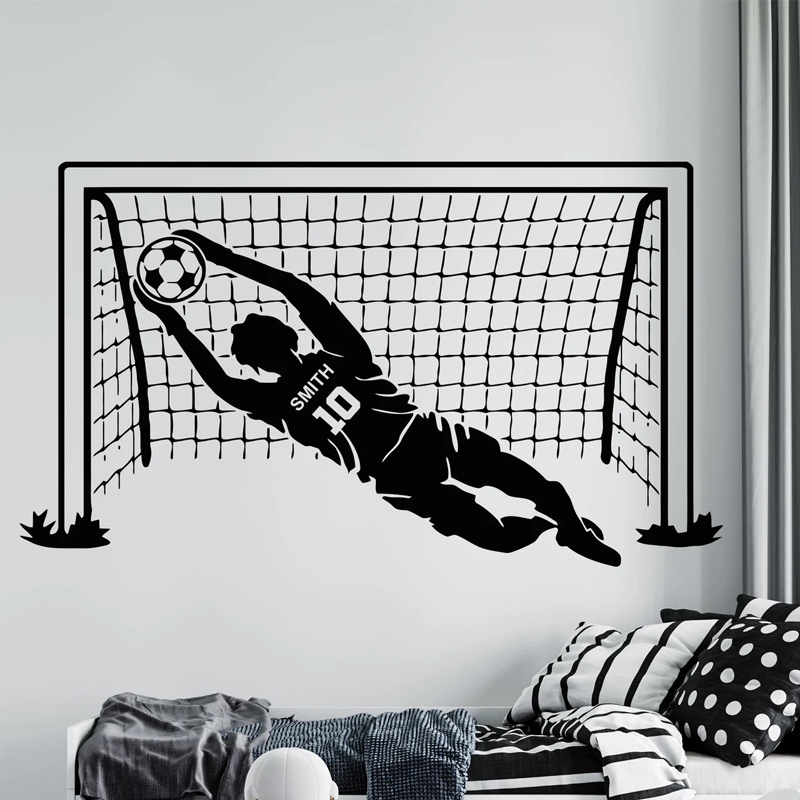 Muurstickers - Voetbal keeper / Gepersonaliseerd