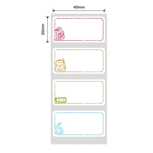 NIIMBOT Label Stickers B1 / B21 / B3-serie 40 x 20 mm / 320 stuks / Kinderstudieontwerp