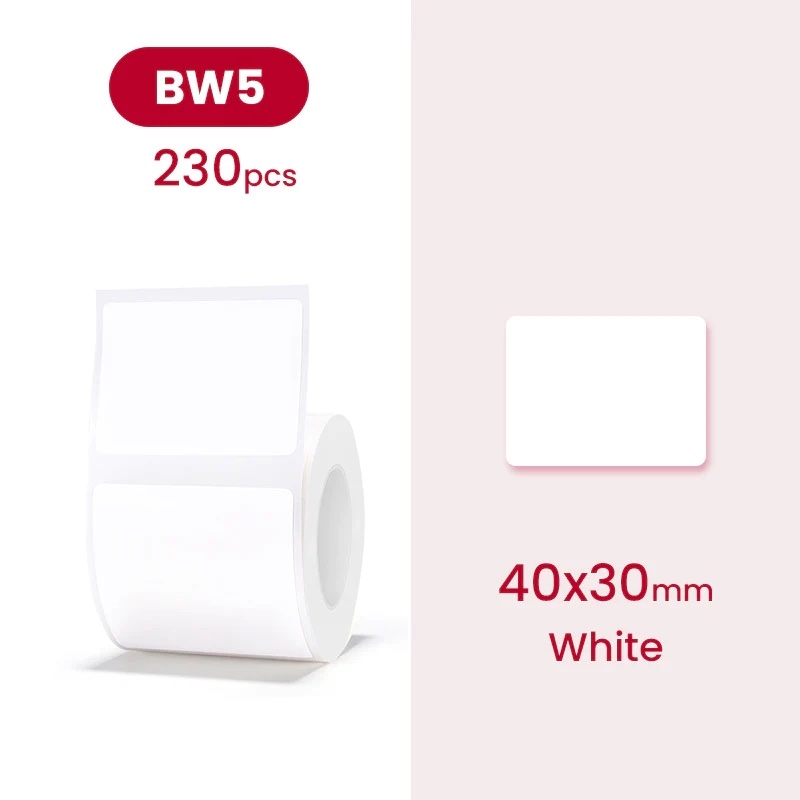 NIIMBOT Label voor B21 / B1s 40x30 mm 230 stuks / Wit