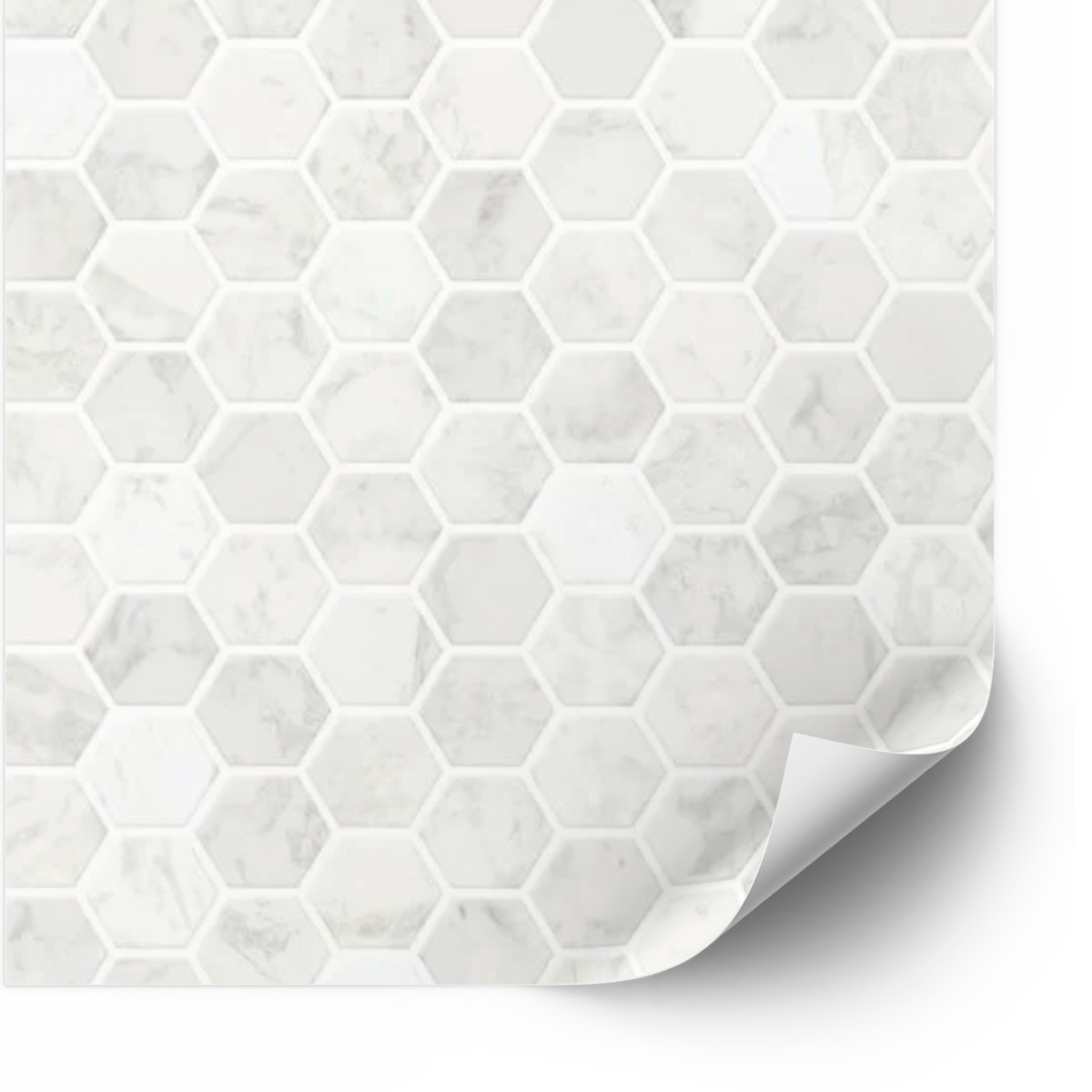 Tegels Sticker - Hexagon Peel and Stick Tile / Wit / 24 st