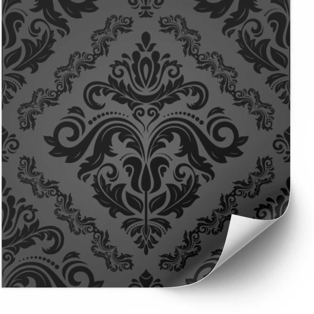 Tiles Sticker - Peel and Stick Tile met bloemenpatroon / Zwart / 24 st