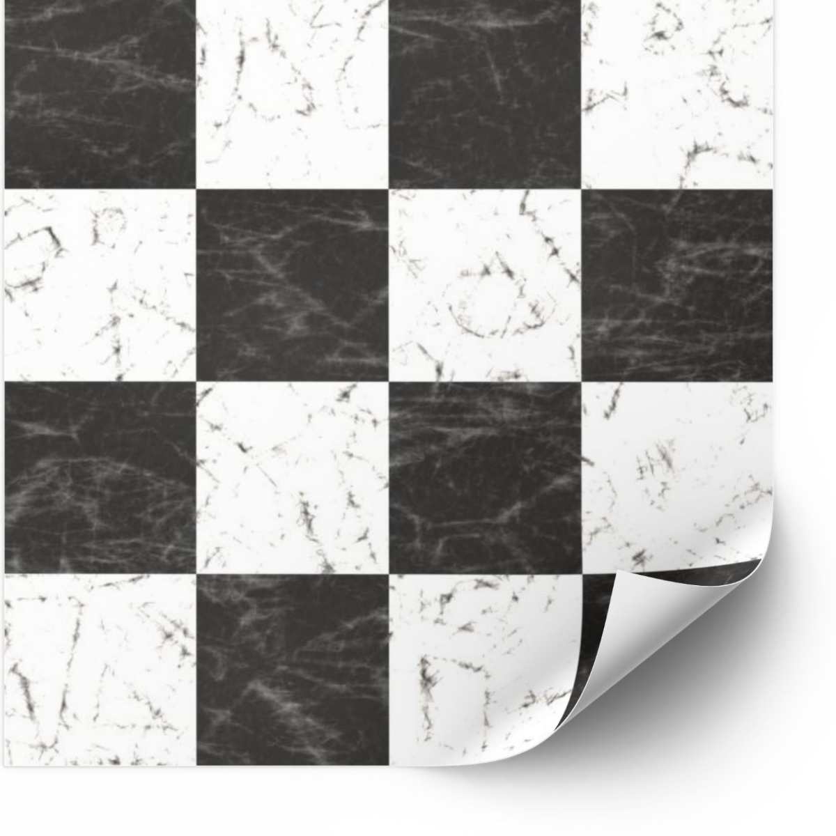 Tegelsticker - Zwart-Wit Marmerpatroon Peel and Stick Tile / 24 st