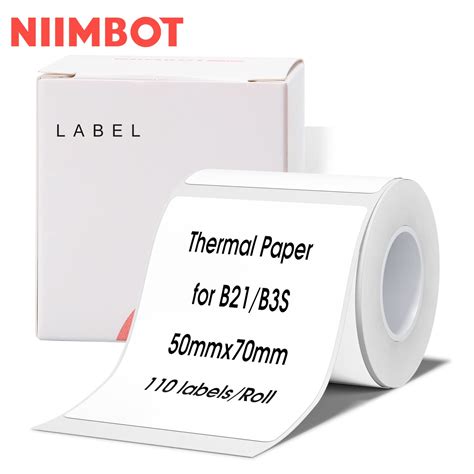 NIIMBOT Label Stickers B1 / B21 / B3-serie 50 x 70 mm / 110 stuks / Wit