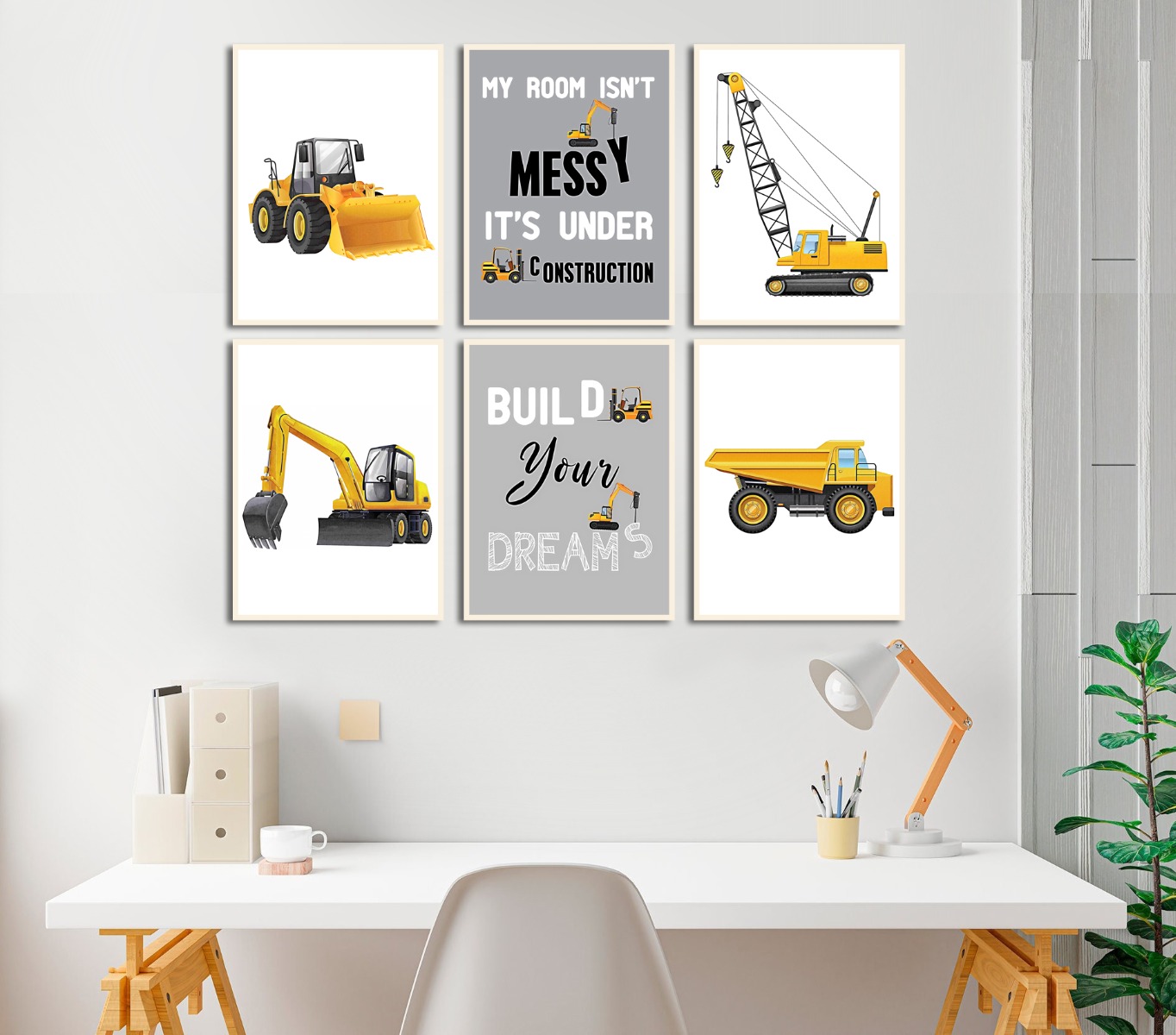 Posters - Constructie Voertuigen / set van 6