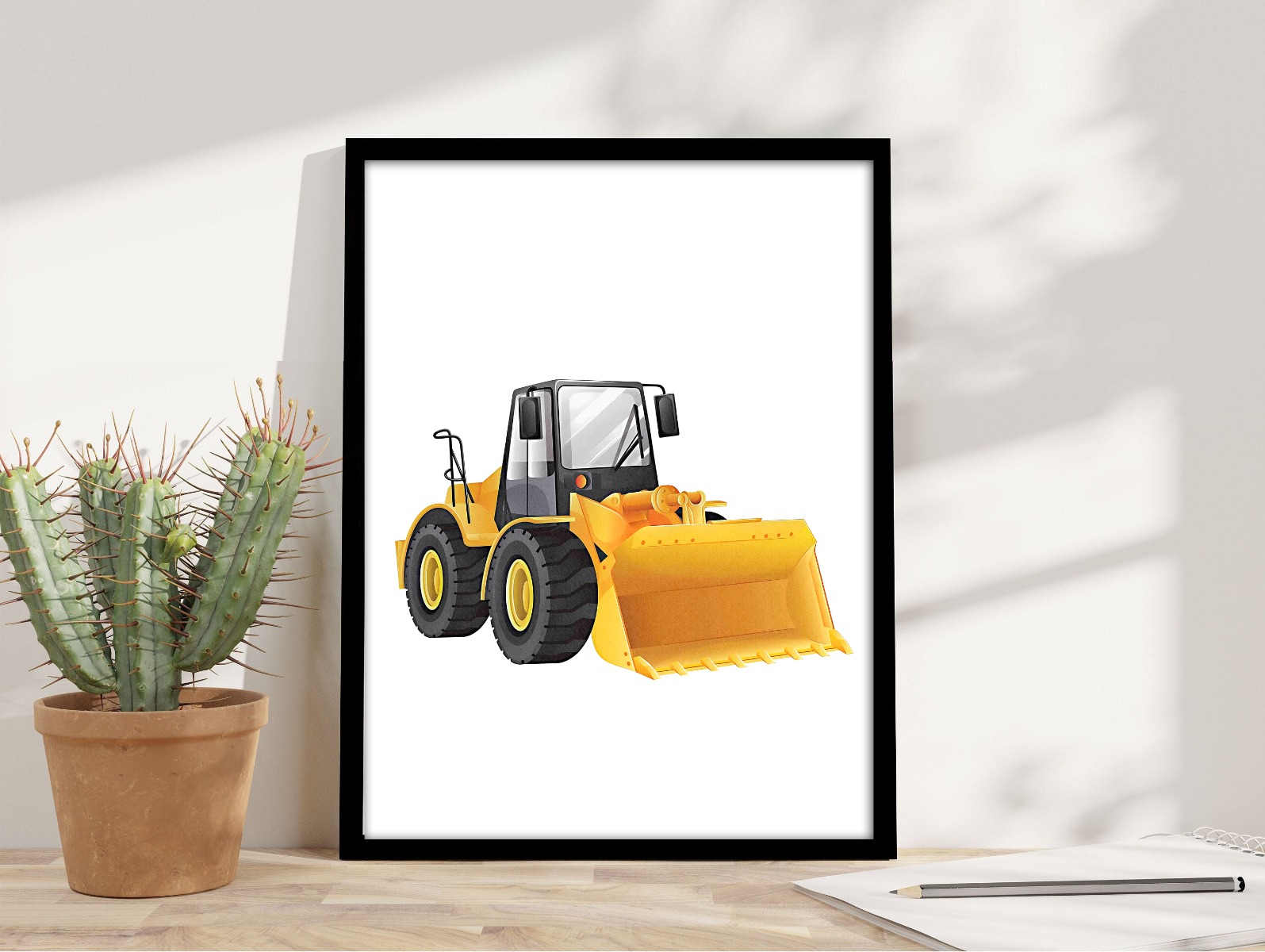 Poster - Bulldozer / Geel