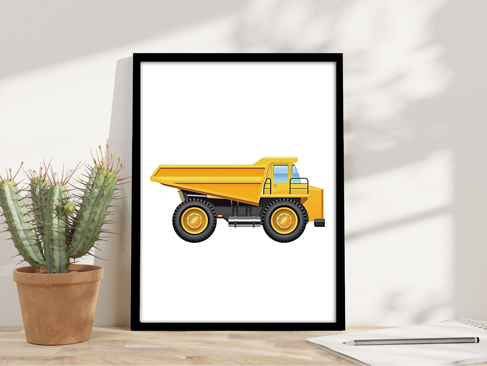 Poster - Kiepwagen / Geel